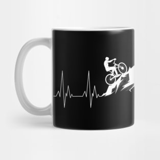 Cool Mountain Bike Gift Heartbeat  Funny Biking Rider Lover Mug